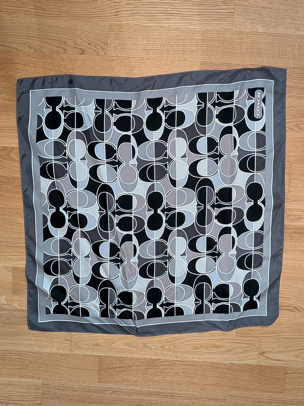 Coach Monochrome Monogram Silk Square Scarf
